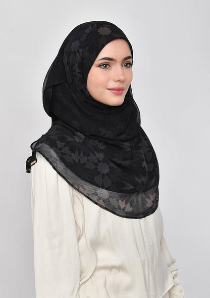 Almas Aswad - Printed Crinkled Chiffon