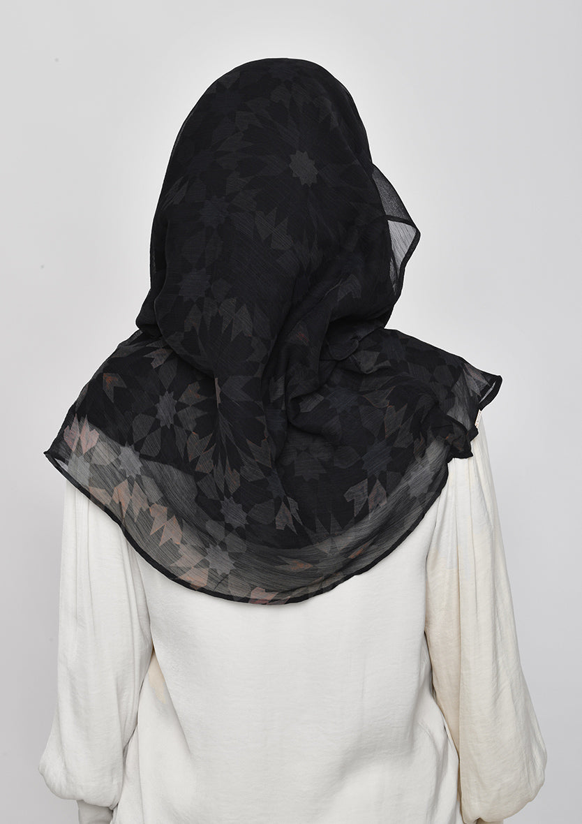 Almas Aswad - Printed Crinkled Chiffon