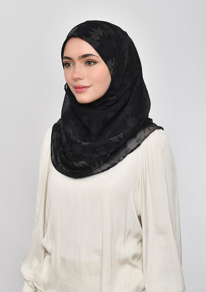 Almas Aswad - Printed Crinkled Chiffon