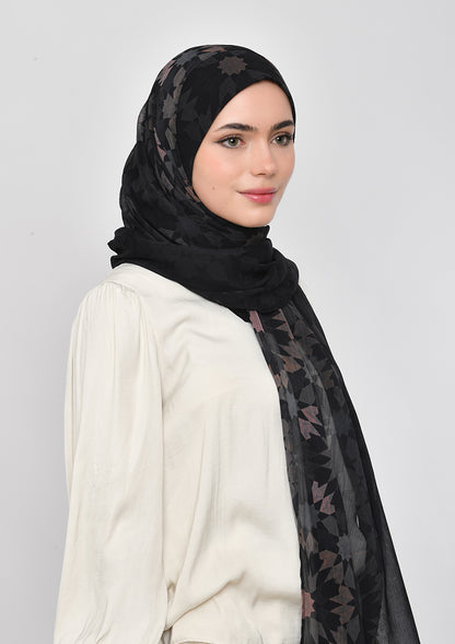 Almas Aswad - Printed Crinkled Chiffon