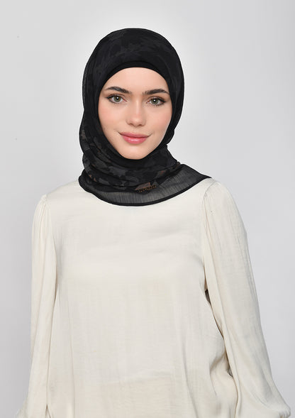 Almas Aswad - Printed Crinkled Chiffon