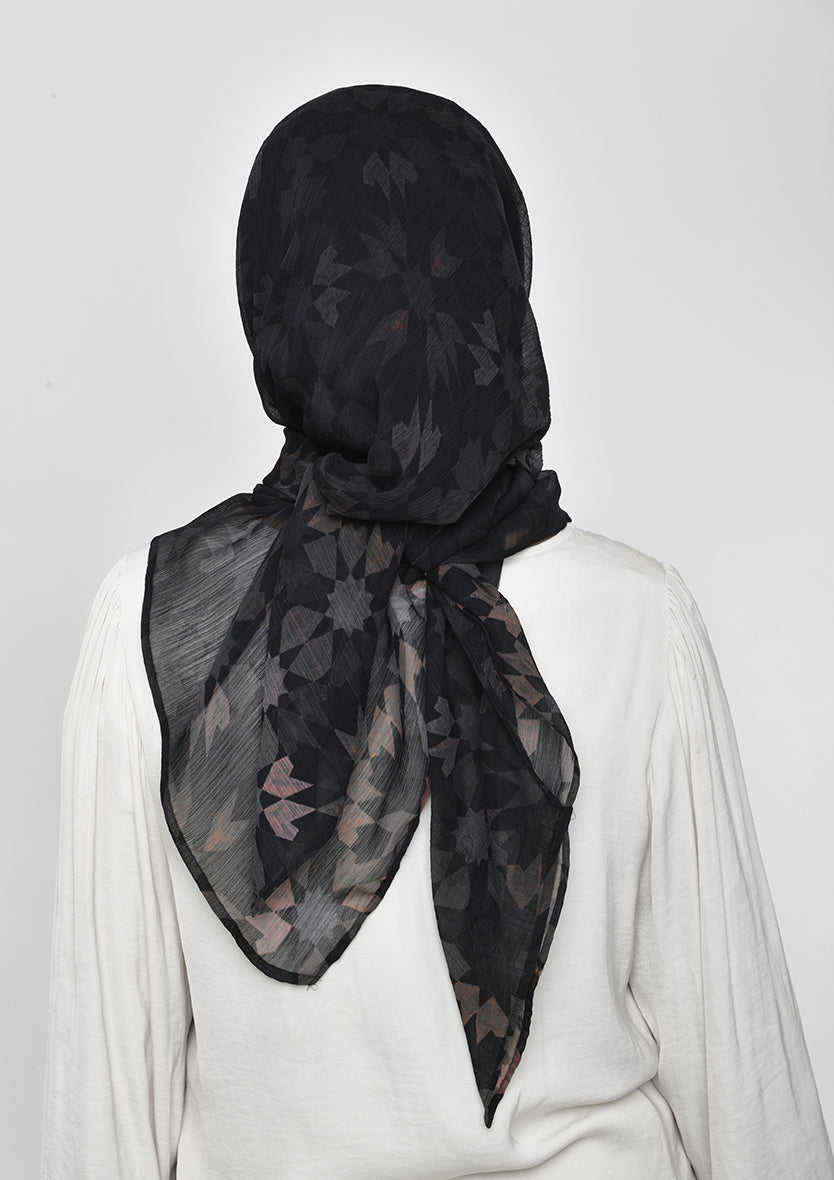 Almas Aswad - Printed Crinkled Chiffon