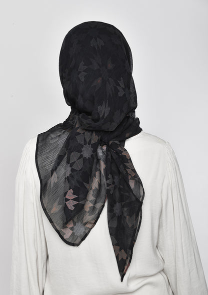 Almas Aswad - Printed Crinkled Chiffon