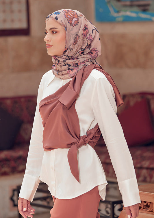 Tulipa-Printed Crinkled Chiffon